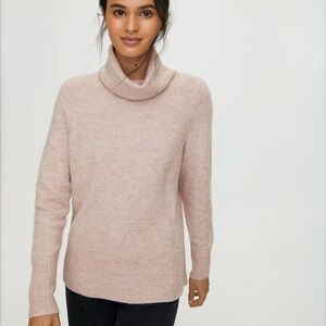 Babaton Aritzia Alpaca Blend Pink Turtleneck Sweater XXS